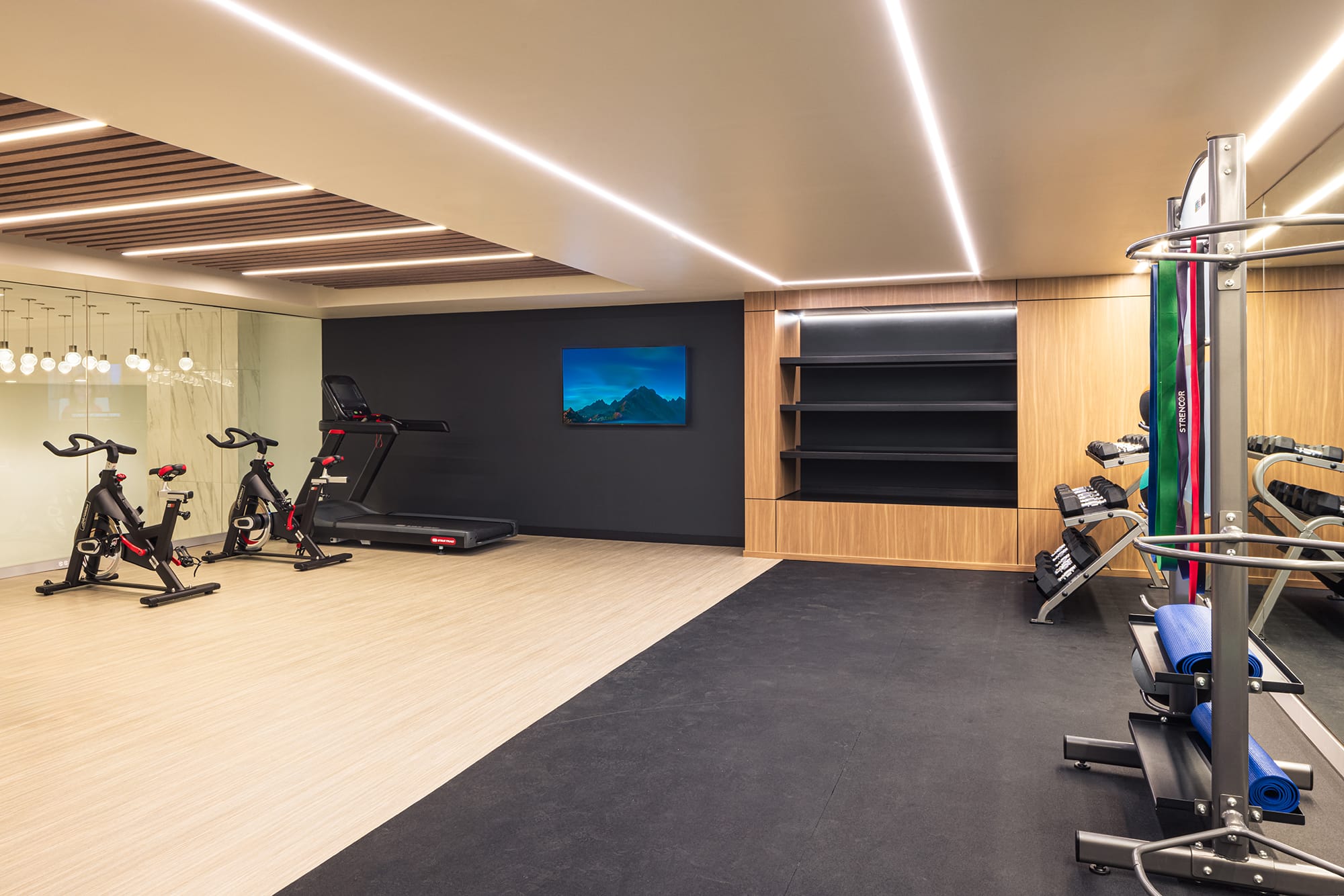 128 South Tryon Fitness Room, Interior Renovation project in Charlotte, NC by Ossa Studio